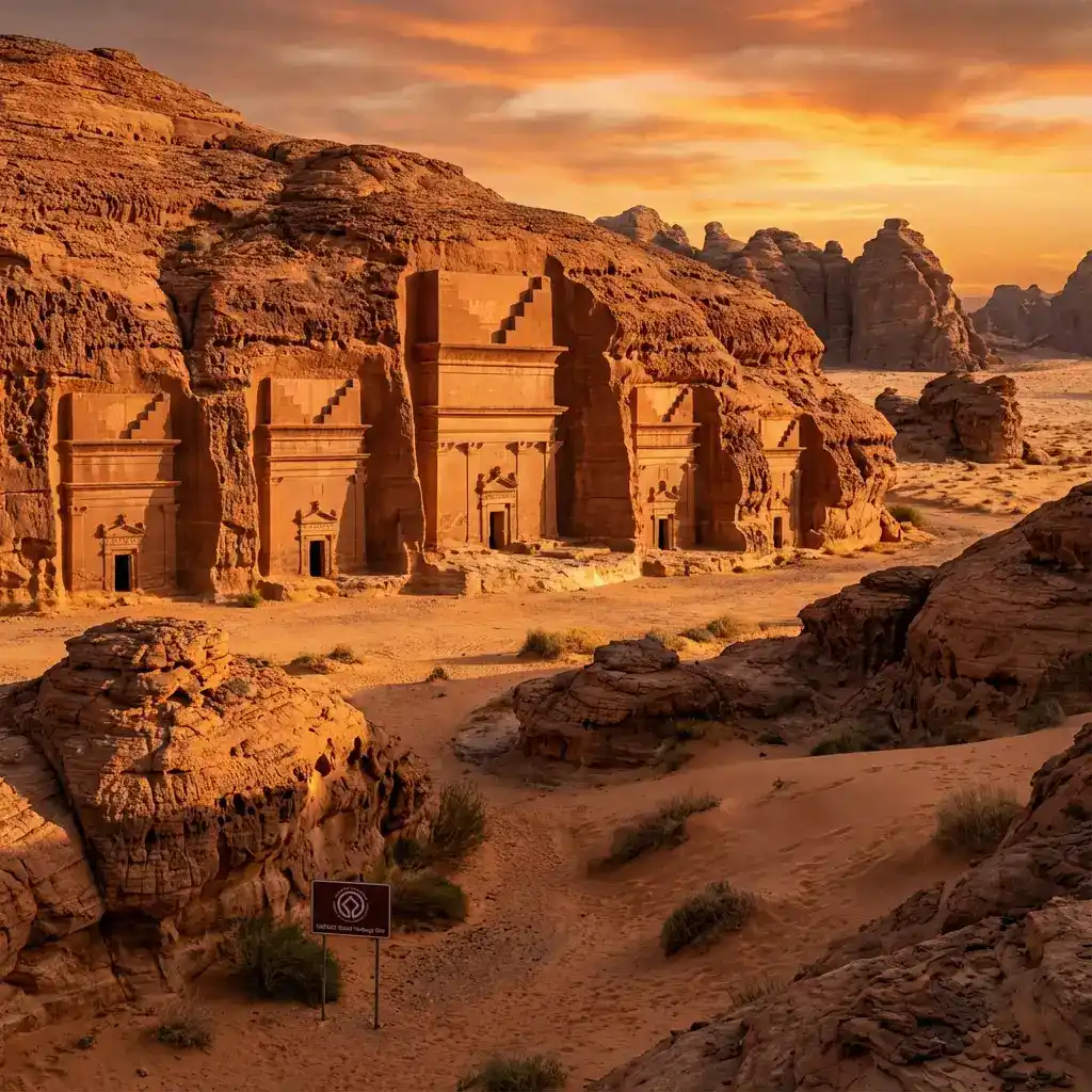 AlUla Hegra tombs UNESCO World Heritage Site - Heritage tour and luxury transportation service in Saudi Arabia
