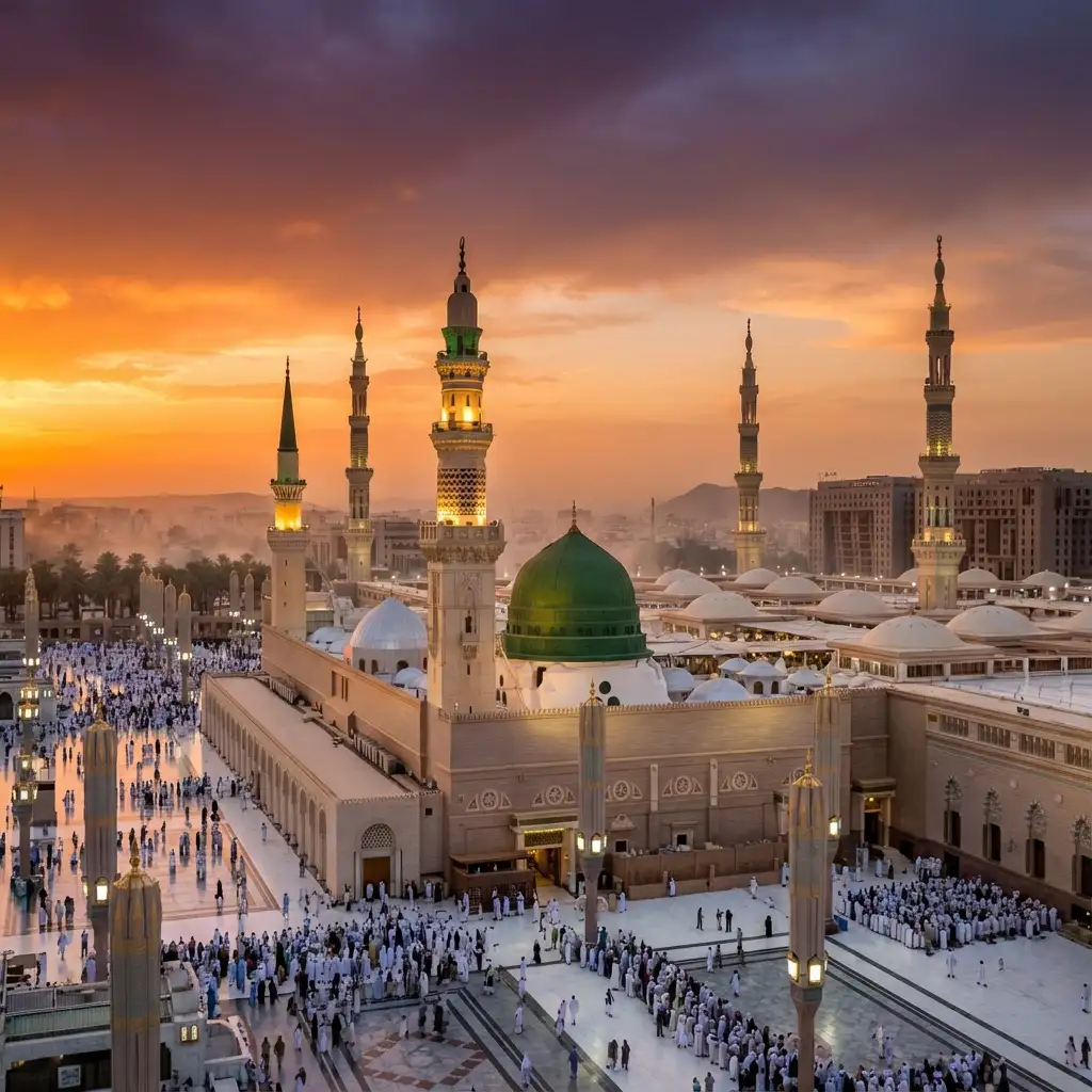 Prophet's Mosque at Sunset